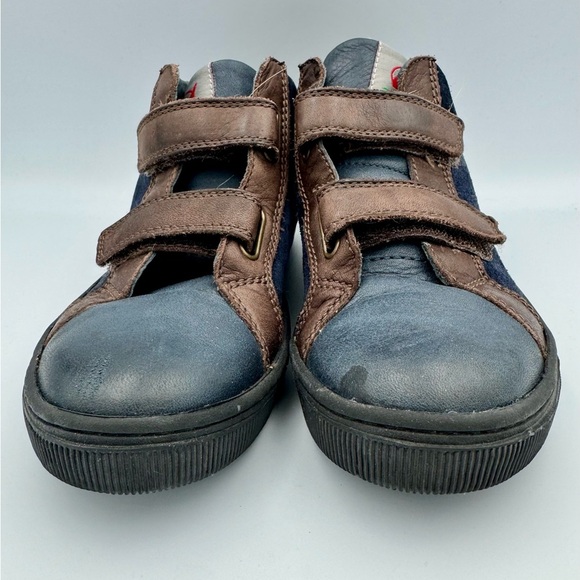 Children's Blue and Brown Velcro Sneakers - Picture 2 of 6